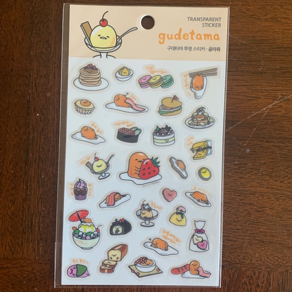 Gudetama Transparent Sticker Sheet